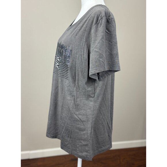 Chicago White Sox Womens Glitter Graphic T-Shirt Gray Short Sleeve MLB Tee XXL - Picture 4 of 10